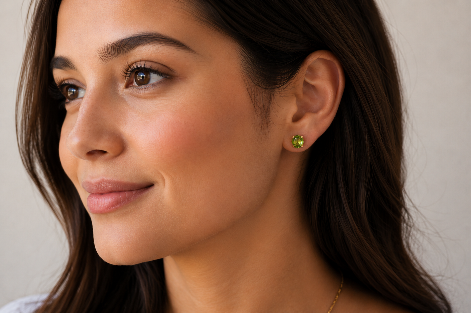 Vibrant 6mm Genuine Peridot Stud Earrings – Gold Plated Sterling Silver