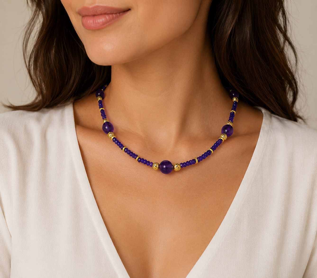 Zambian African Amethyst Necklace