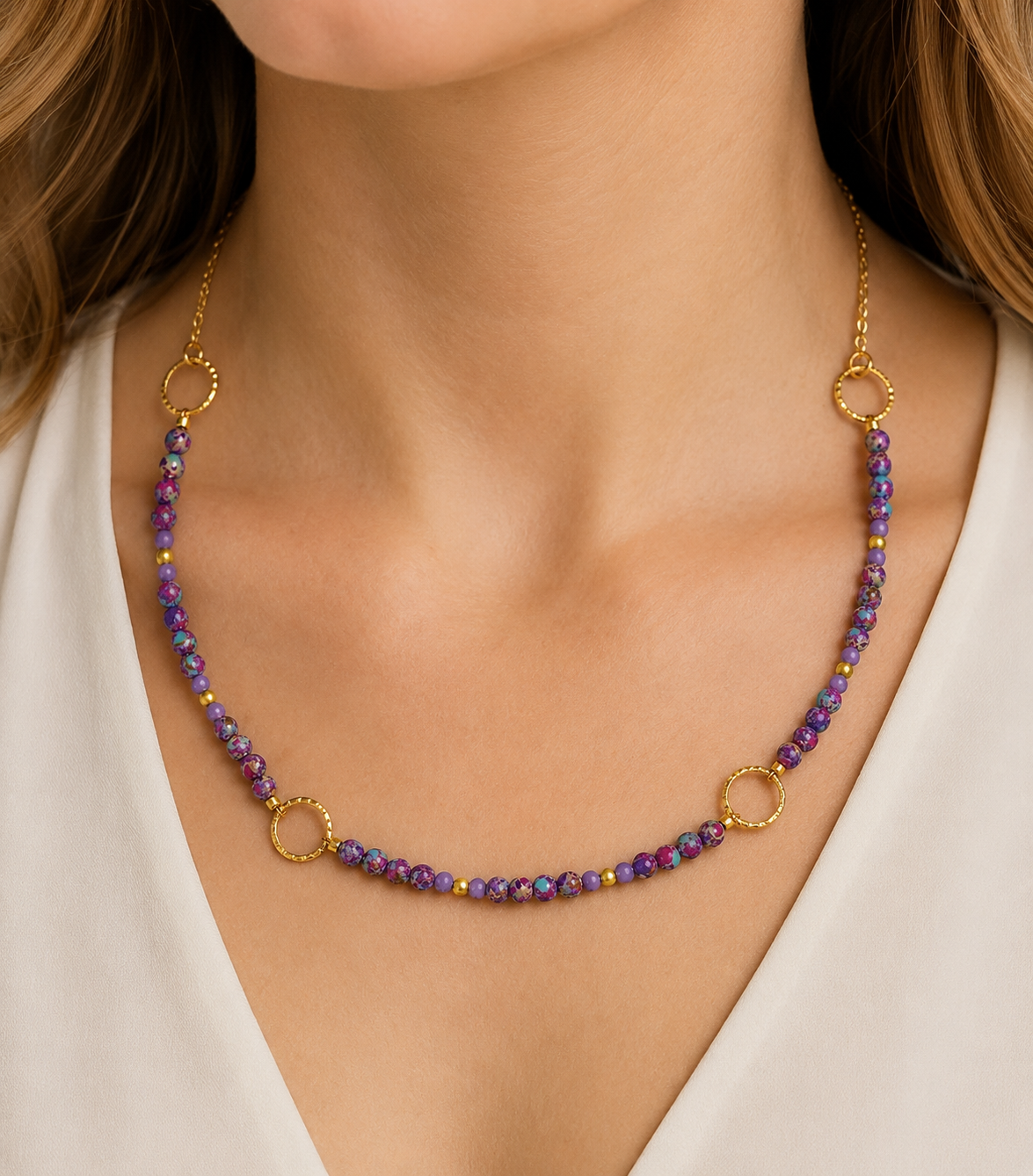 Purple Sea Sediment Jasper Necklace