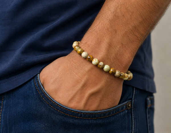 Earthy Multi-Colour Fancy Jasper Bracelet – Unisex Stretch Fit