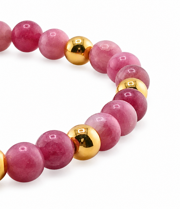 Juicy Strawberry Quartz Stretch Bracelet – Unisex Fit