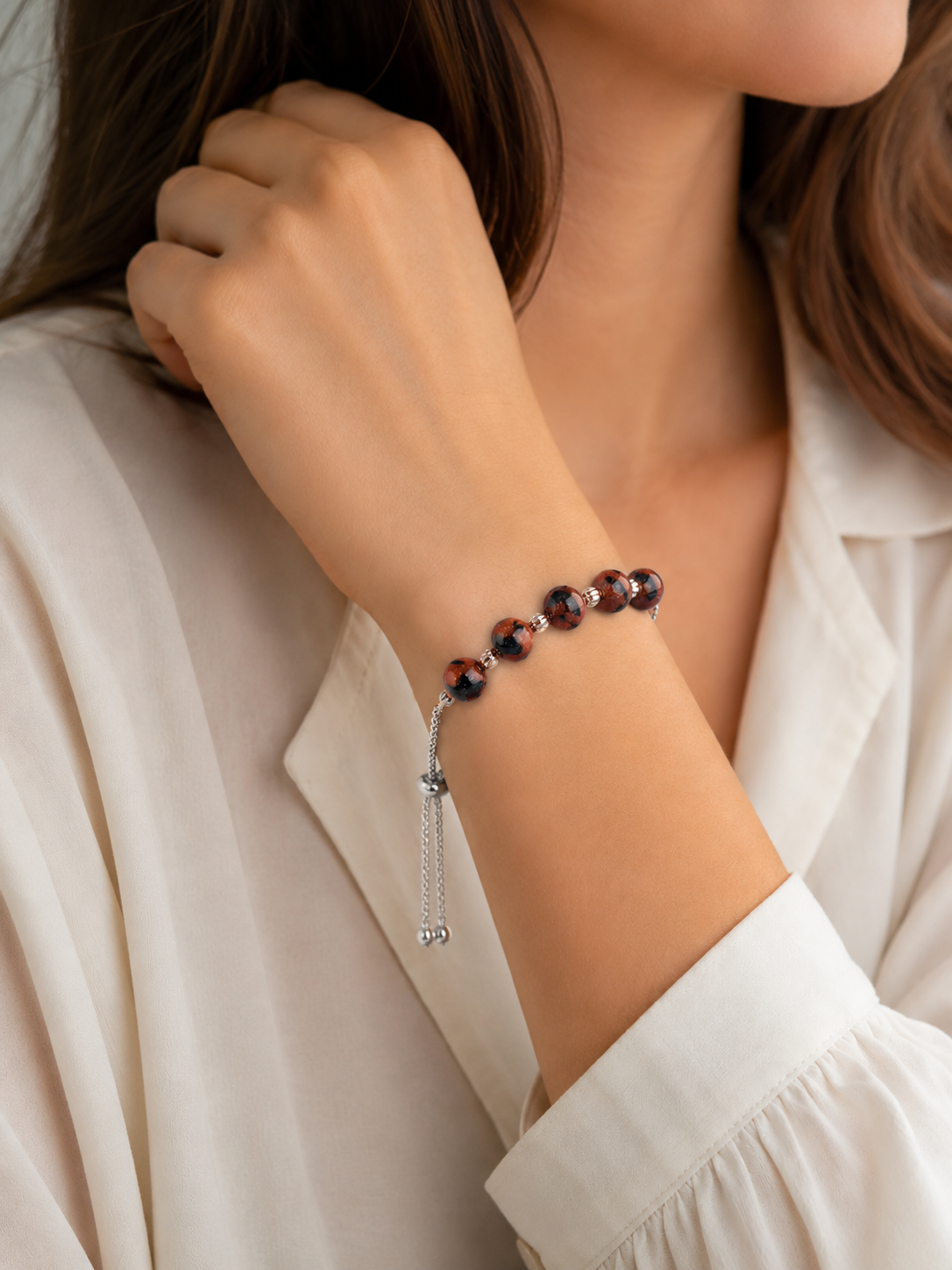 High-Grade Brown Goldstone Bolo Bracelet – Adjustable Fit