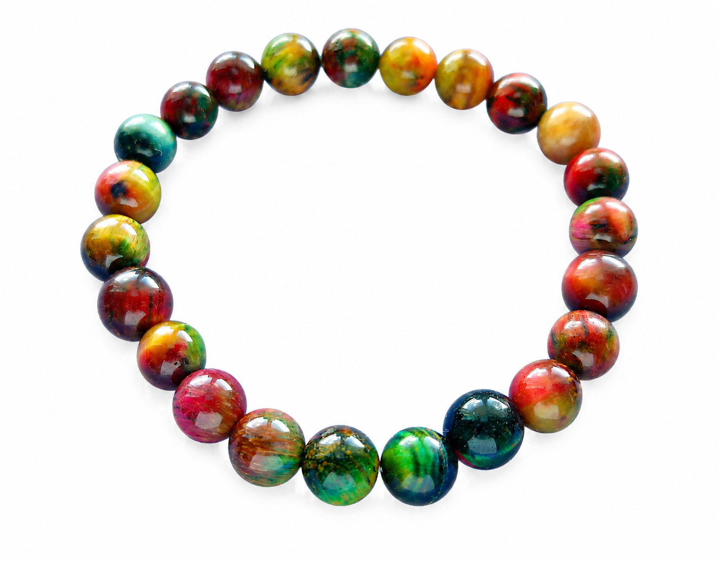 Multi-Colour Tiger's Eye Stretch Bracelet