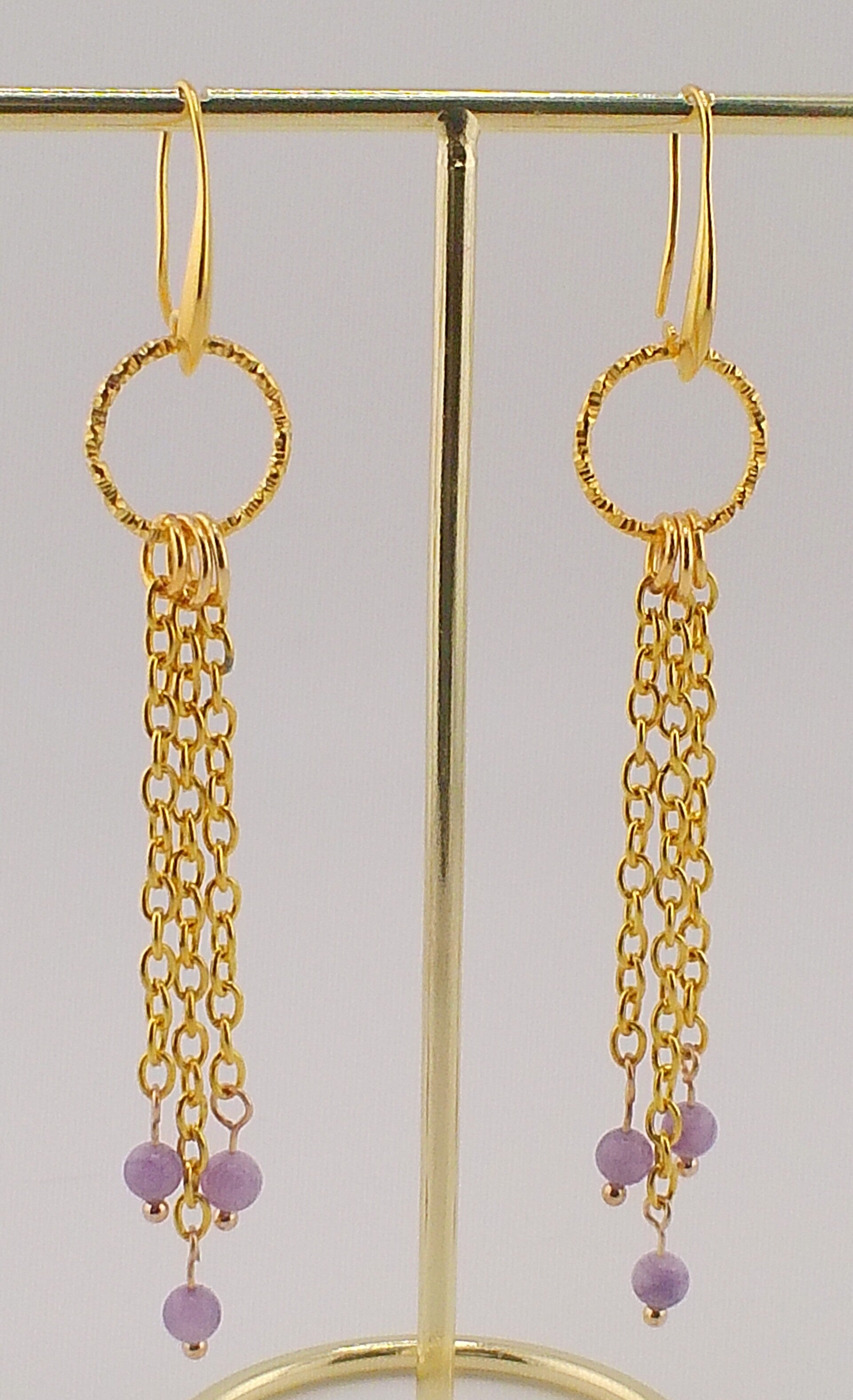 'Circles Collection' Natural Persian Agate Drop Earrings