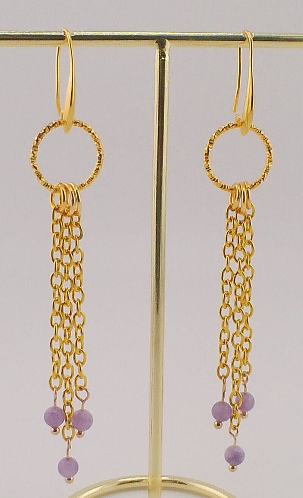 'Circles Collection' Natural Persian Agate Drop Earrings