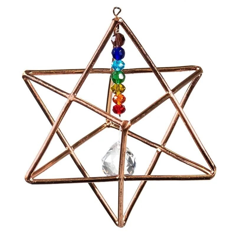 Hangende Merkaba met chakra kristal