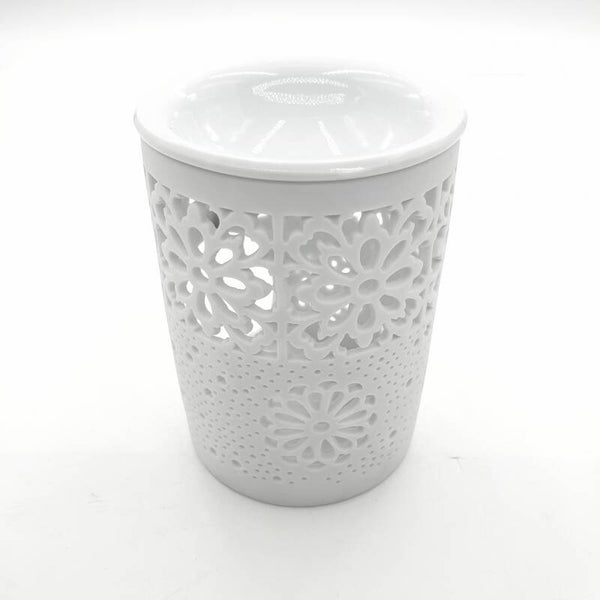 Oliebrander met decoratie - wit