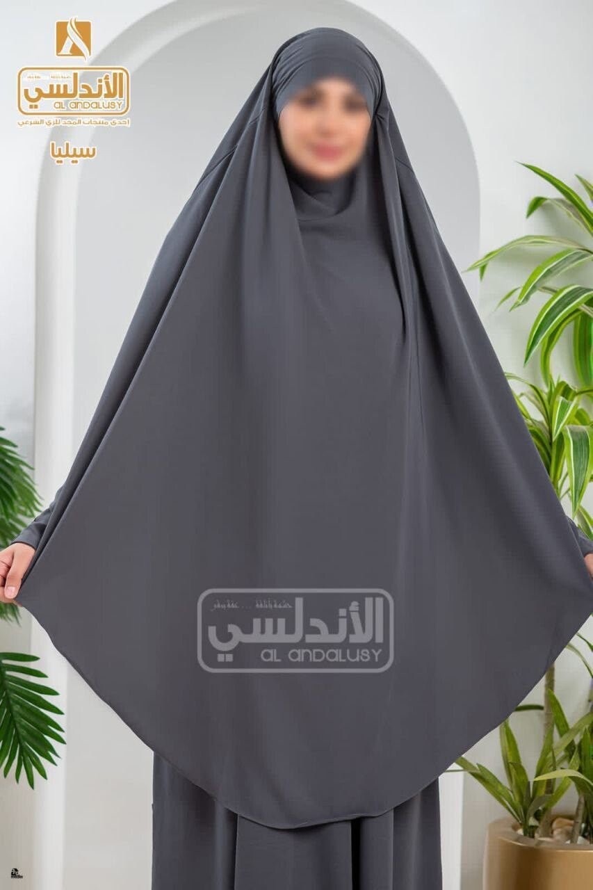 Abaya Jilbab 2 pièces – Gris élégant