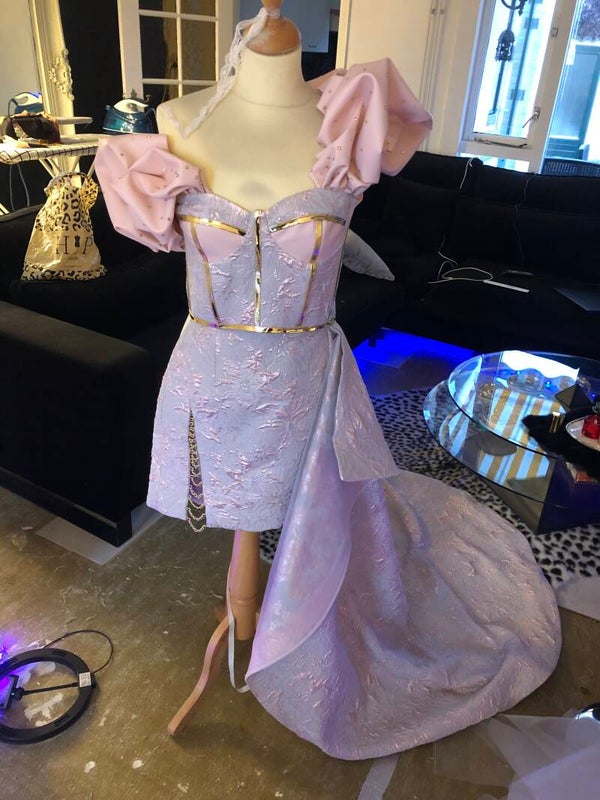 Barock pink red carpet dress