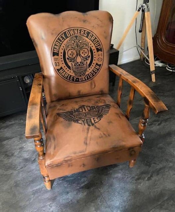 Vintage Harley Davidson stoel