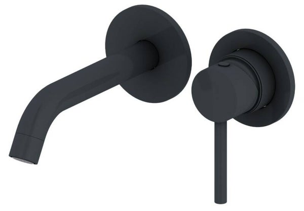 Wastafelmengkraan inbouw met box rond Mat Zwart