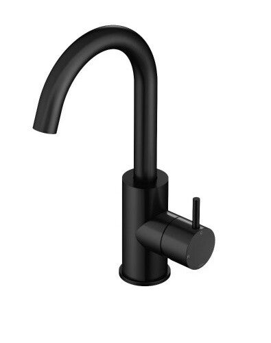 HB Wastafelmengkraan draaibare uitloop zonder waste Mat Zwart