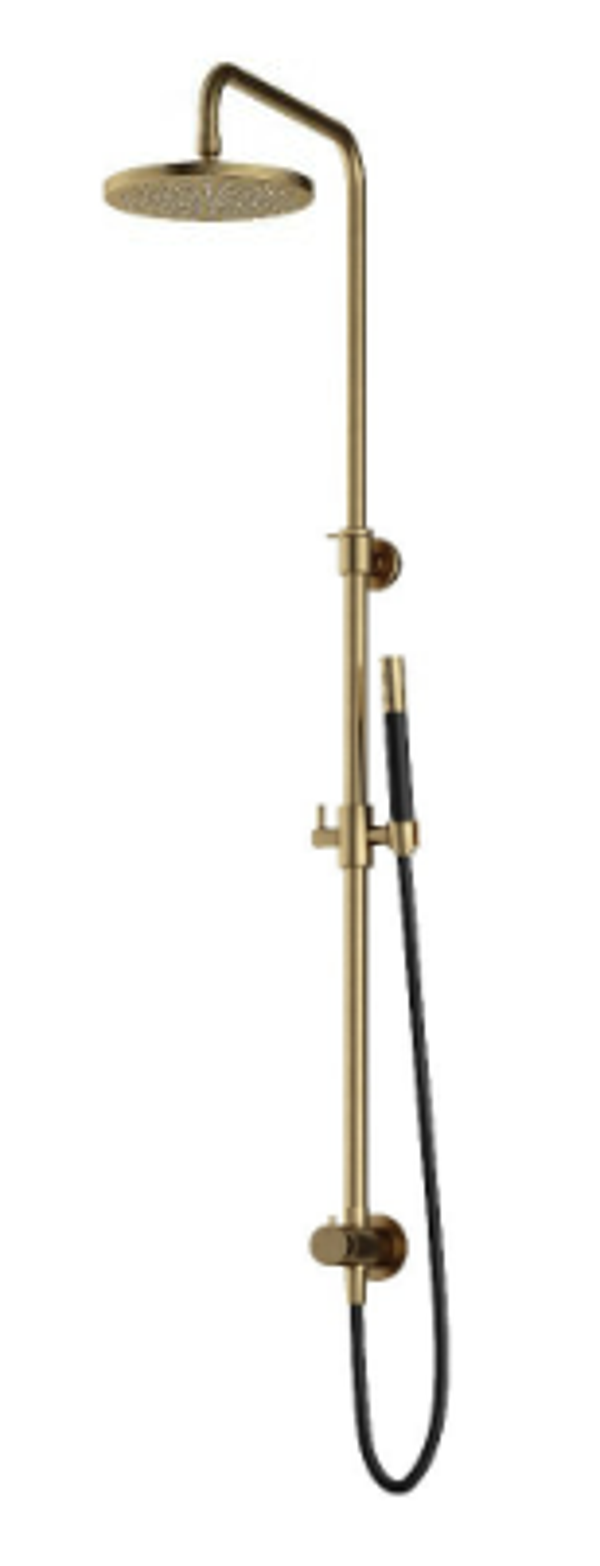 HB Stortdouche set Geborsteld Messing