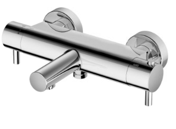 HB Thermostatische badmengkraan uitloop Zwart Chroom