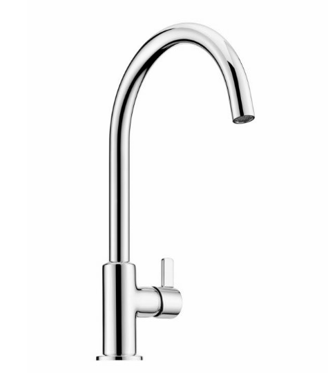 De Moderne Waterkraan Maakte In De Vorm Van Een Chroom Dat Monoblock Voor Keuken En Het Bad Wordt Geplateerd Image155678379