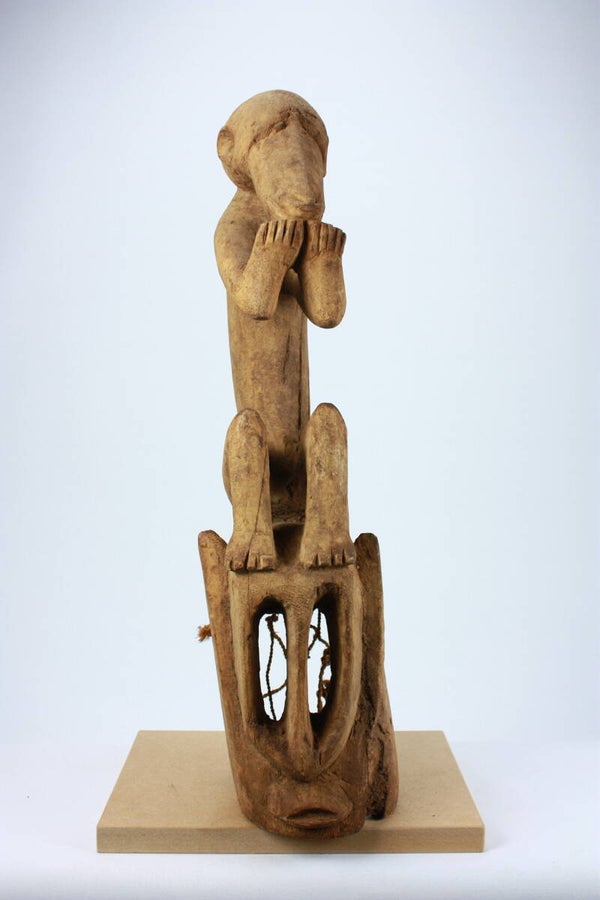 Lot A83 - Dogon Mask with Monkey Figure