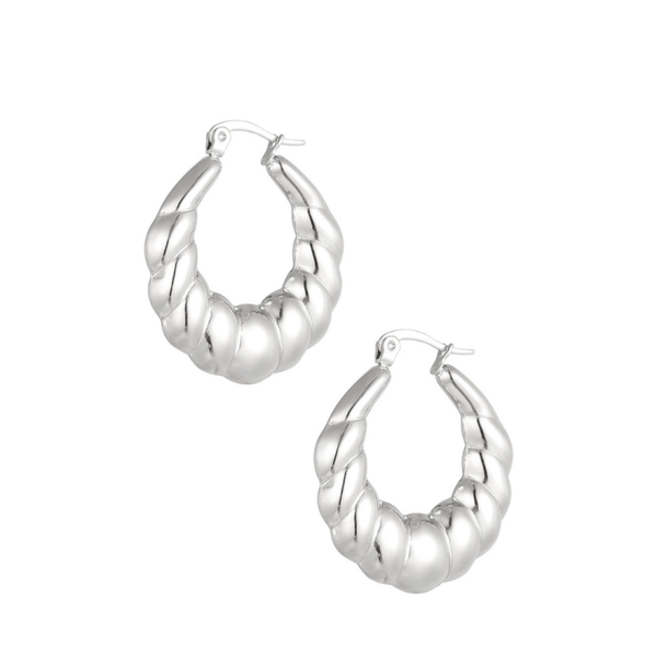 Oorbellen baguette zilver