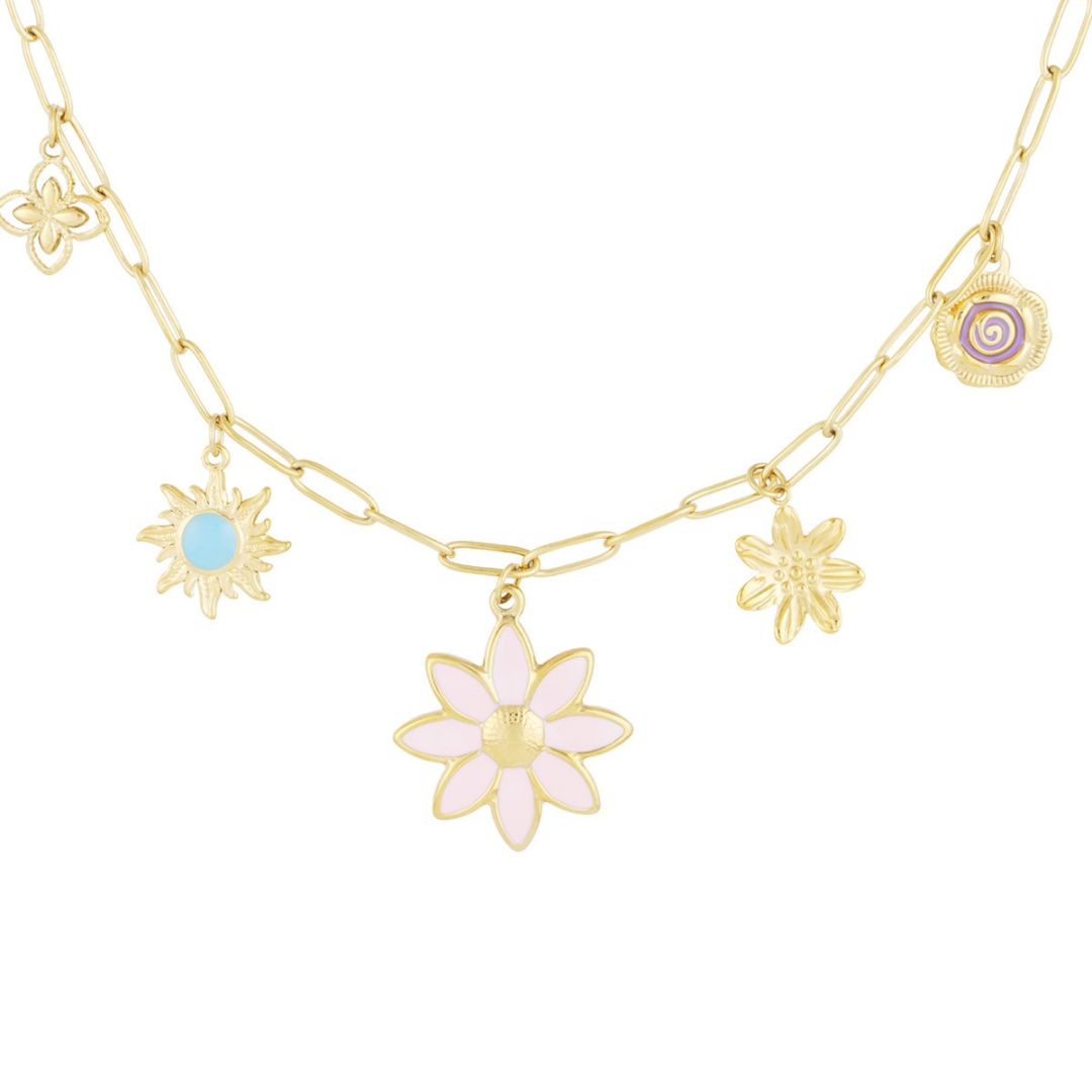 Bedel necklace bloom - Goud
