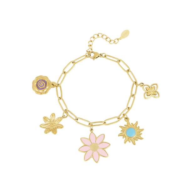 Bedelarmband bloom - Goud
