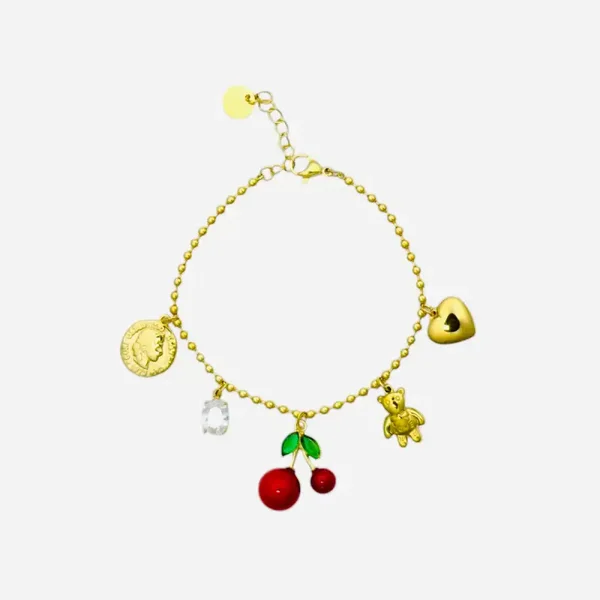 Cherry bear armband - Goud