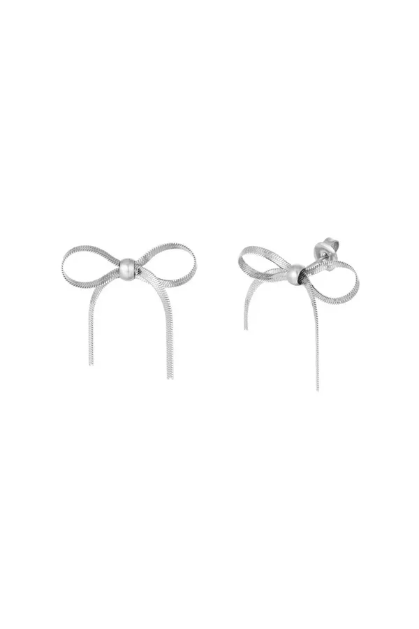 TikTok Bow Earrings - Zilver