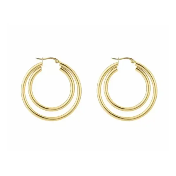 TikTok Double Hoops Medium - Goud