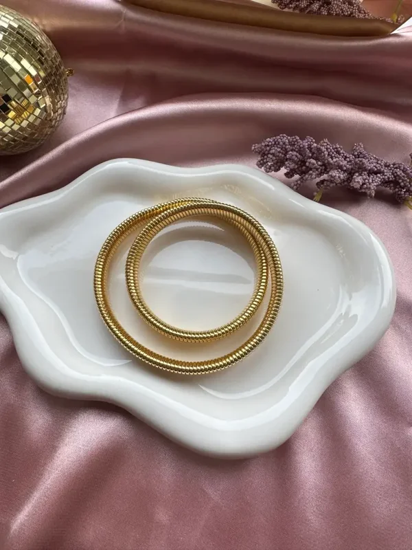 TikTok Double Snake Armband - Goud