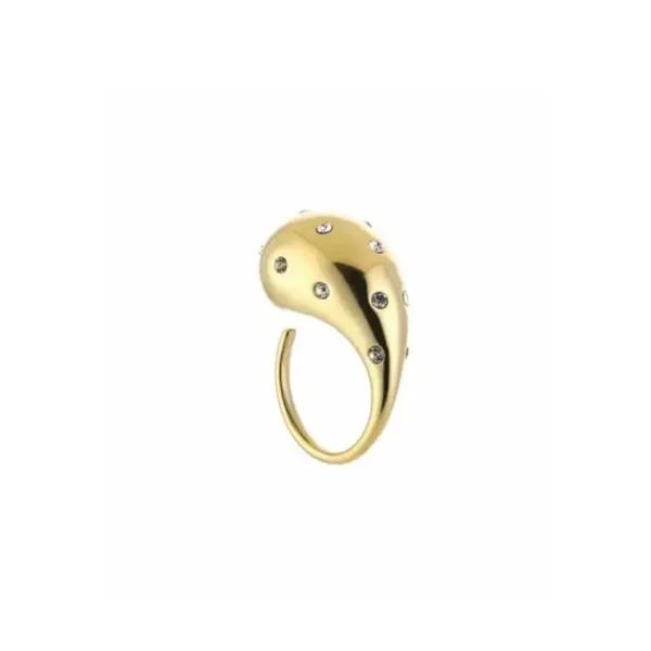 TikTok Druppel Diamond Ring - Goud