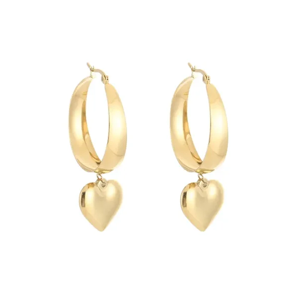 TikTok Heart Hoops Oorbellen - Goud
