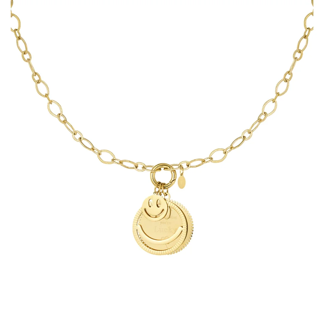 TikTok Ketting Funky Smile - Goud