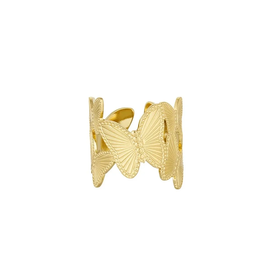 TikTok Ring Vlinders - Goud