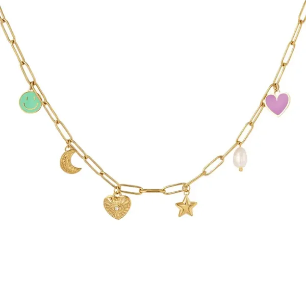 TikTok Schakelketting met bedels - Goud