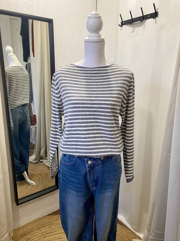 Gestreepte cashmere trui