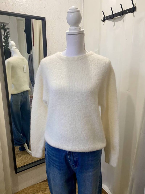 Crew neck met 70% alpaca