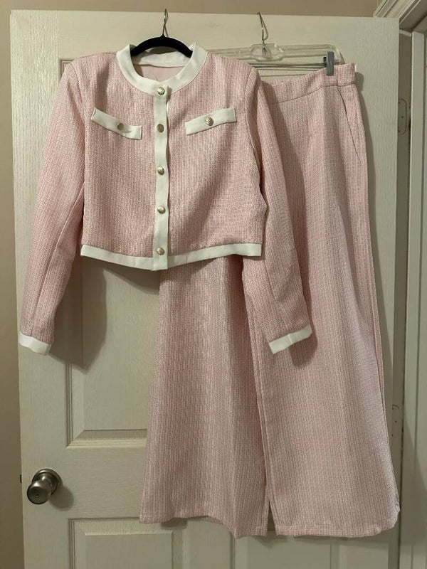 PINK TWEED TWO-PIECE SET XL