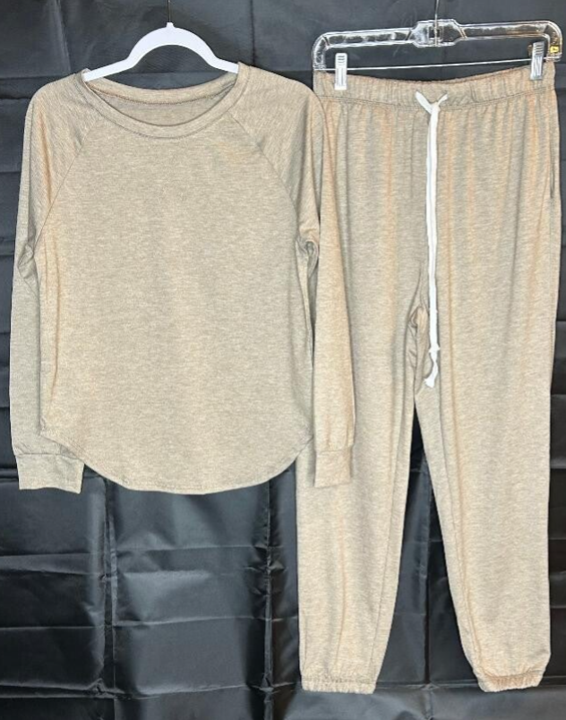 Comfy Beige 2 Piece Loungewear set