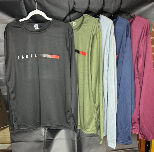 Long Sleeve athletic shirts Black, Olive, Grey, Blue and Maroon