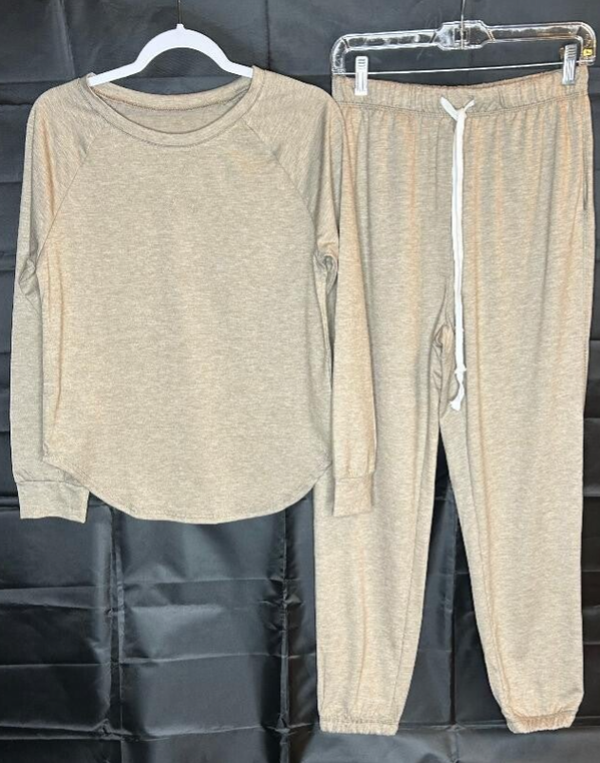 Comfy Beige 2 Piece Loungewear set