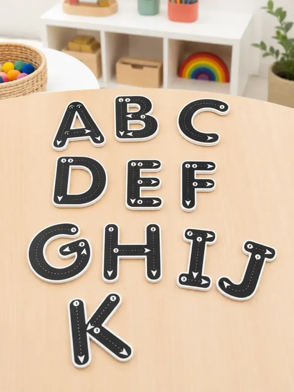 Alfabet kapitalen voelletters met tracing