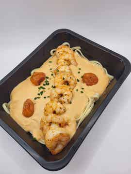 Pasta scampi van het huis
