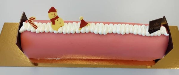 Kerstgebak framboos marsepein