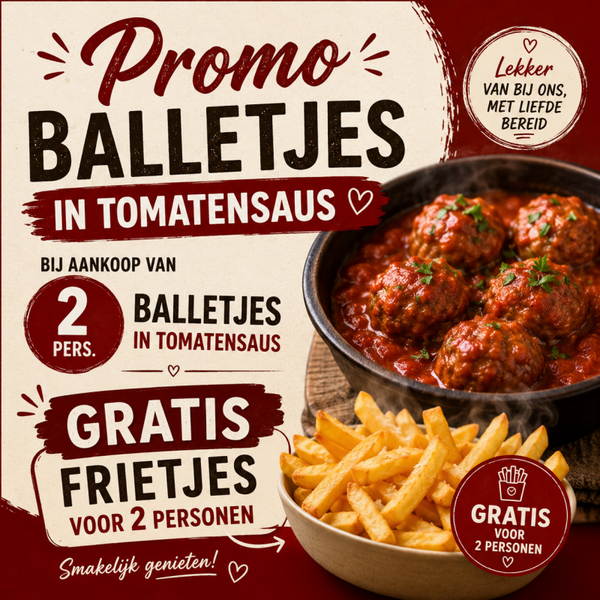 Promo Balletjes voor 2 pers + frietjes