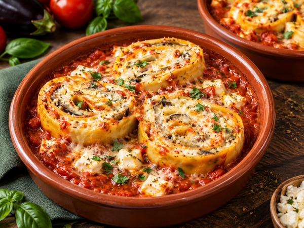Rollade van aubergine en feta