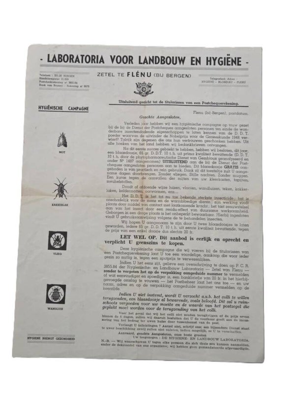 Laboraroria voor landbouw en hygiëne.