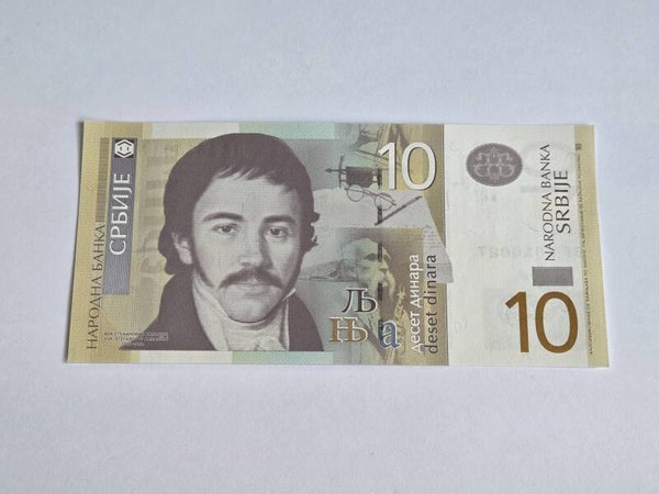 Bankbiljet: 10 Dinars.