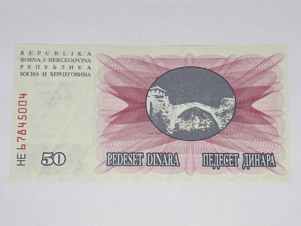 Bankbiljet: 50 Dinara.
