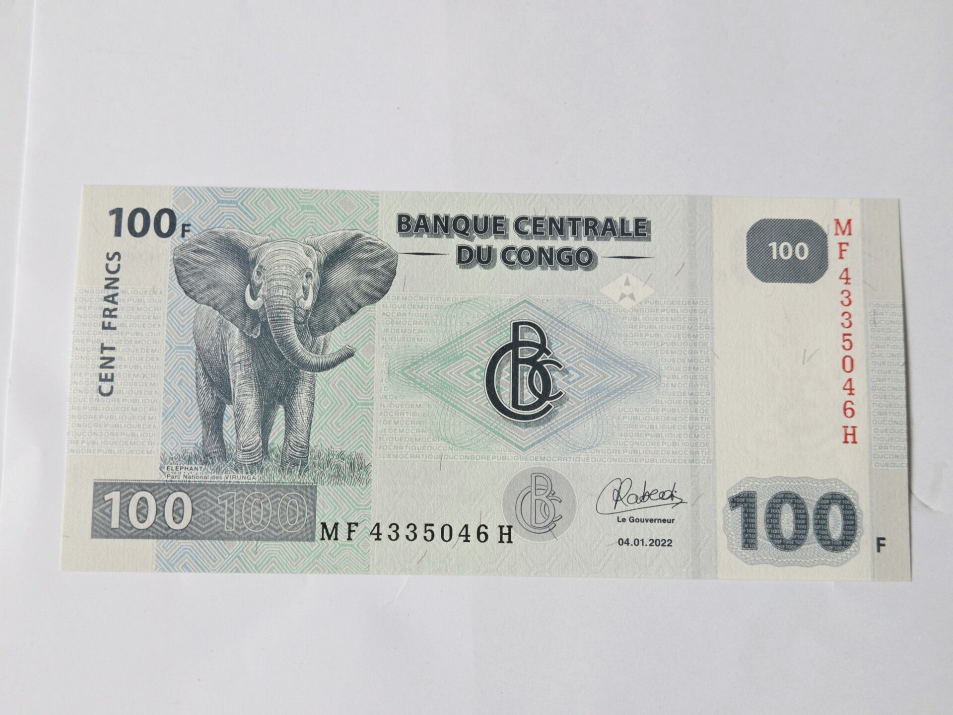 Bankbiljet: 100 Francs.