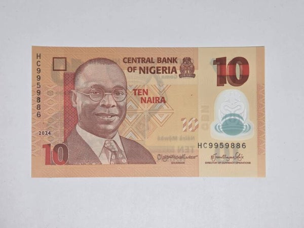 Bankbiljet: 10 Naira.