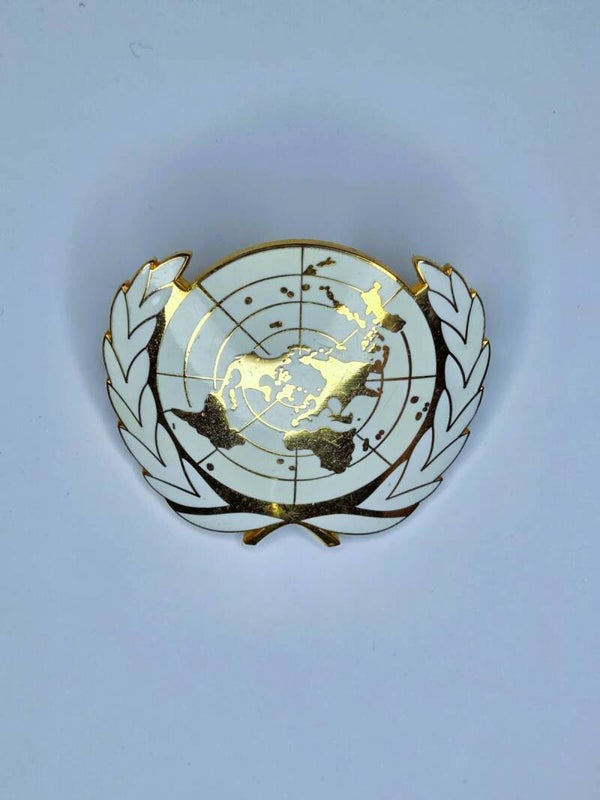 UN baret embleem.