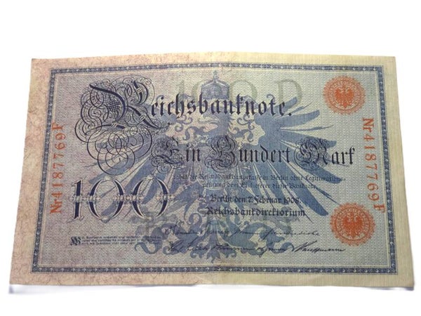 Bankbiljet 100 Mark 1908.